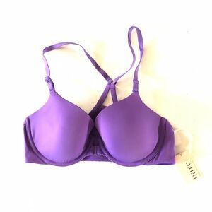 BARE NECESSITIES NWT Front Close Smoothing Bra Purple Size 34B